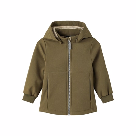 NAME IT Magisk Softshell Jakke Dino Olive Night