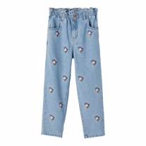 NAME IT Broderede Blomster Jeans Bella Light Blue