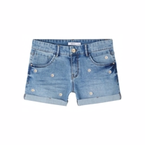 NAME IT Denim Shorts Becky Flower Blue