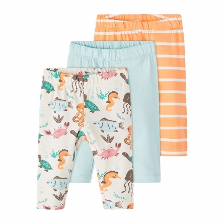 NAME IT 3-Pak Leggings Ocean Whitecap Gray billede