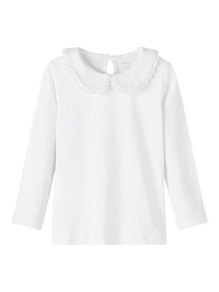 NAME IT Bluse Med Krave Felia Bright White