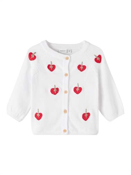 NAME IT Jordbær Cardigan Juna Bright White