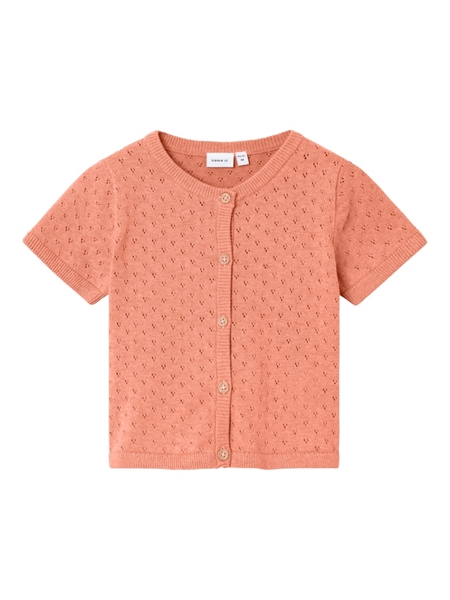 Name It Jalisa Kortærmet Strik Cardigan - Papaya Punch