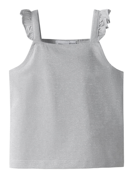 Name It Stroptop Lucent Hvid Med Glitter - Str. 6y 116cm