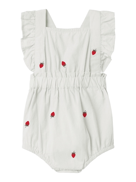 Name It Derilla Romper - Bright White Strawberry