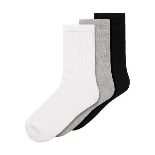 Name It Tennisstrømper Hvid, Sort Og Lys Grå Meleret (3-pak) - Str. 31/33