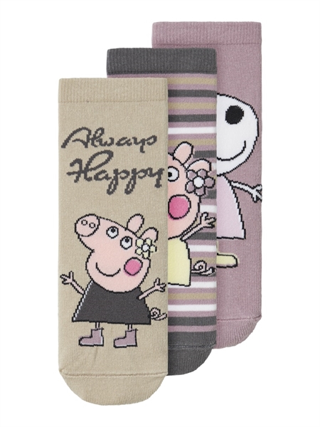 NAME IT 3-Pak Gurli Gris Strømper Dassa Elederberry