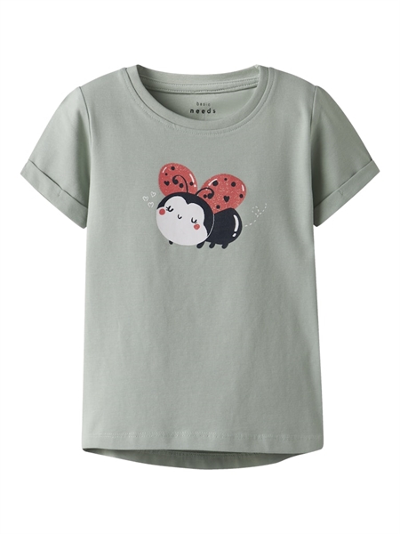 NAME IT T-shirt Vix Aqua Gray Ladybird