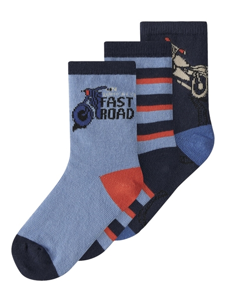 Name It Strømper - 3-pak - NmmBertil - Navy Blazer/Endless Sky +