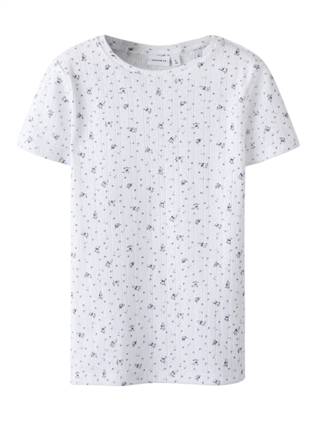 NAME IT Hulmønster T-shirt Juliette Bright White