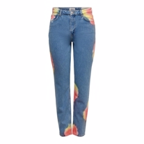 ONLY Retro Mom Fit Flower Jeans Jagger Blue