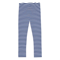 BIRKHOLM Stribede Rib Leggings Perfekt Hvid & Kobolt Blå