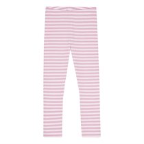 BIRKHOLM Stribede Rib Leggings Perfekt Hvid & Baby Lyserød