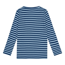BIRKHOLM Stribet Rib Bluse Kobolt Blå & Baby Blå