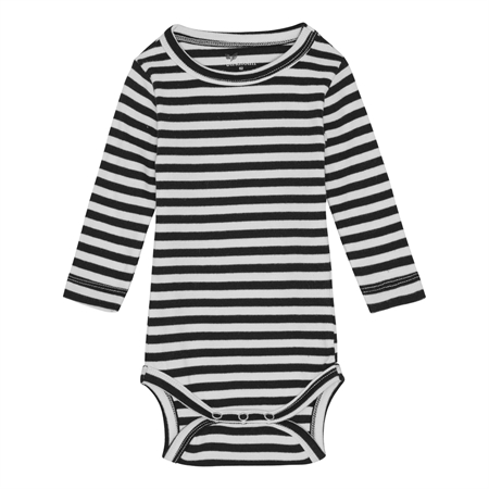 Birkholm Stribet Rib Body - Midnat Sort & Perfekt Hvid