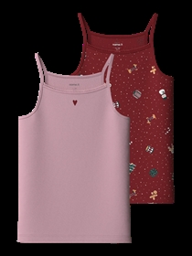 NAME IT 2-Pak Strap Top Vismas Gaveæske Red Dahlia