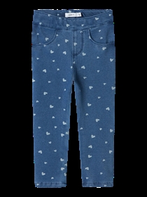 NAME IT Denim Leggings Salli Heart Medium Blue Denim