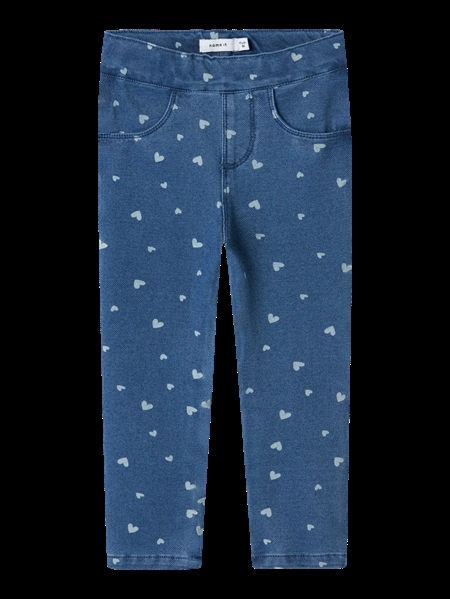 NAME IT Denim Leggings Salli Heart Medium Blue Denim