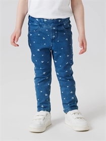 NAME IT Denim Leggings Salli Heart Medium Blue Denim