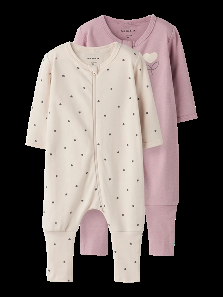 NAME IT 2-Pak Natdragter Heart Summer Sand