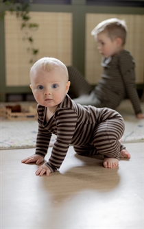 BIRKHOLM Stribet Rib Body Kashmir Brun & Chokolade Brun