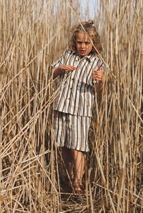 BIRKHOLM Muslin Shorts Natur Beige & Teak Brun