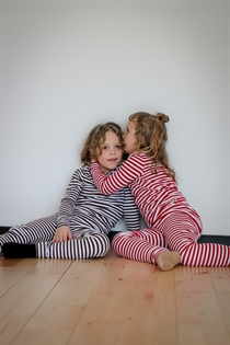 BIRKHOLM Stribede Rib Leggings Perfekt Hvid & Chokolade Brun