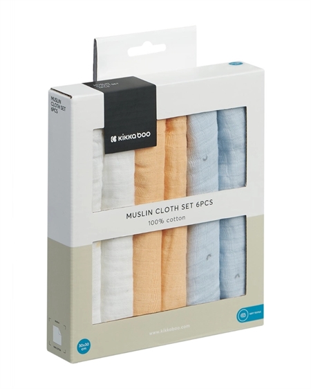 KIKKABOO 6-Pak Musselin Stofbleer Stripy Friends