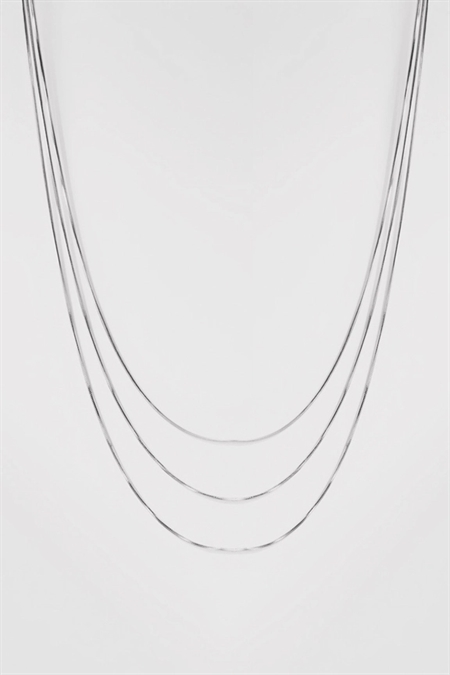 ELINE L'ATELIER Vandfast Tredobbelt Halskæde Sølv