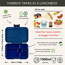 YUMBOX Madkasse 5-Rum Navy Blå