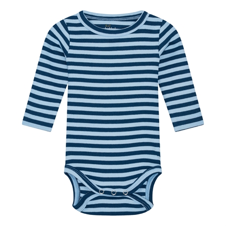 BIRKHOLM Stribet Rib Body Poseidon Blå & Baby Blå