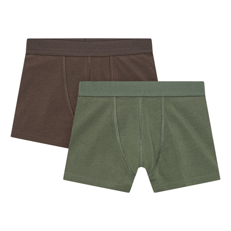 BIRKHOLM 2-Pak Boxershorts Oliven Grøn & Chokolade Brun