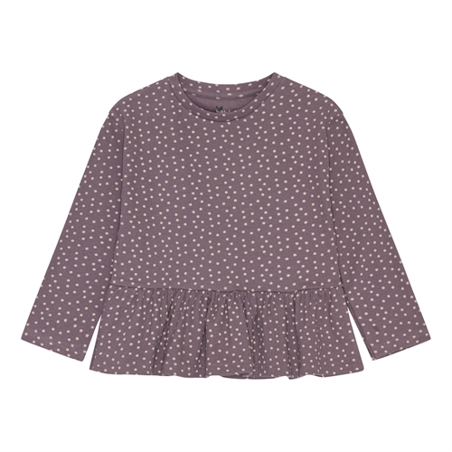 Birkholm Peplum Rib Bluse Måne Lilla & Pudder Rosa