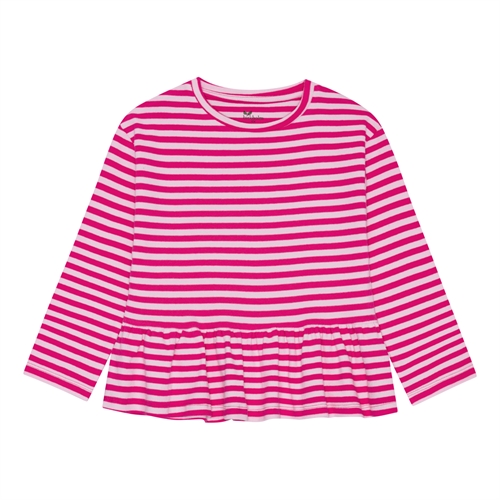 Birkholm Peplum Rib Bluse Baby Lyserød & Flamingo Pink