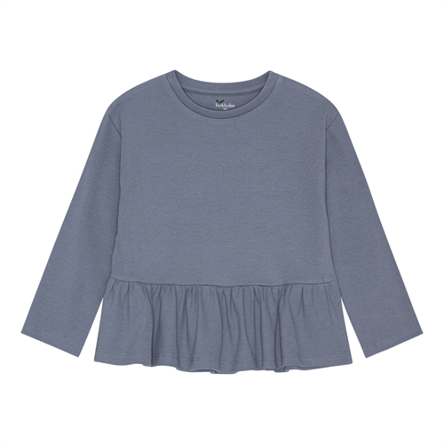Birkholm Peplum Rib Bluse Støvet Blå