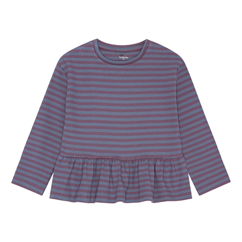 Birkholm Peplum Rib Bluse Støvet Blå & Støvet Lilla
