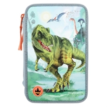 DINO WORLD Penalhus Med 3-Rum Og LED