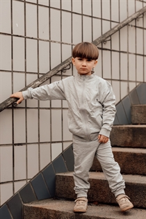 BIRKHOLM Sweat Cardigan Meleret Grå
