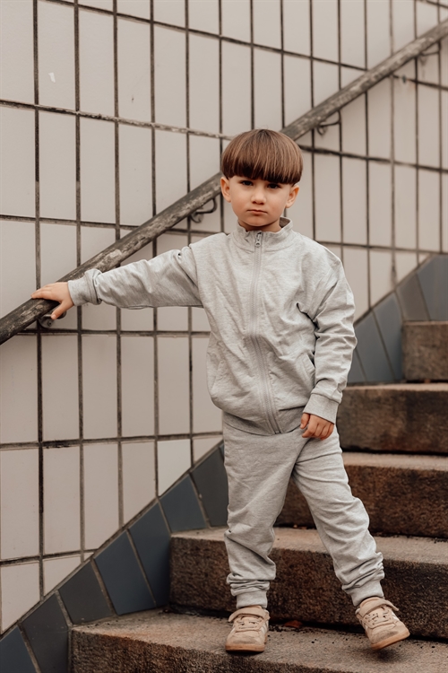 BIRKHOLM Sweat Cardigan Meleret Grå