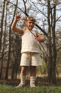 BIRKHOLM Muslin Top Natur Beige