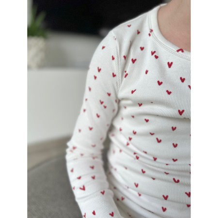 BIRKHOLM Rib Bluse Hjerter