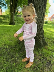 BIRKHOLM Stribet Rib Body Perfekt Hvid & Baby Lyserød
