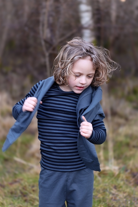 BIRKHOLM Stribet Rib Bluse Indigo Blå & Navy Blå