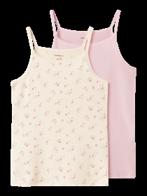 NAME IT 2-Pak Strop Top Flower Turtledove