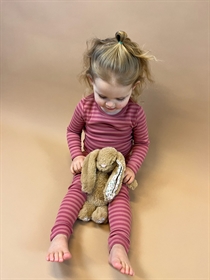 BIRKHOLM Stribede Rib Leggings Rabarber Rosa & Baby Lyserød