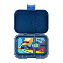 YUMBOX Madkasse 4-Rum Blå Racerbil