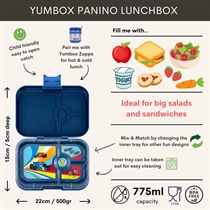 YUMBOX Madkasse 4-Rum Blå Racerbil