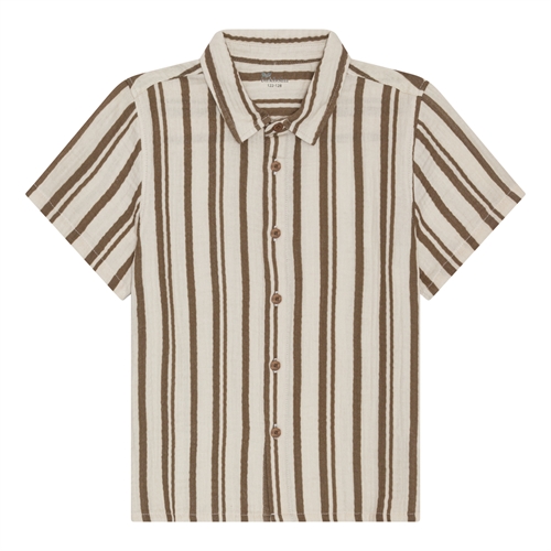 BIRKHOLM Muslin Skjorte Natur Beige & Teak Brun