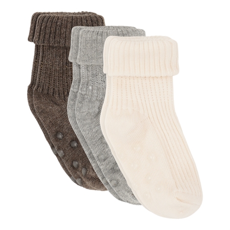 BIRKHOLM 3-Pak Skridsikre Baby Strømper Mix