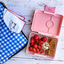 YUMBOX Snack Madkasse 3-Rum Blå Regnbue Skyer